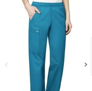Wonderwink Elastic Waist M Teal Scrub Pants